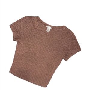 Chic Brown Ribbed Crop Top